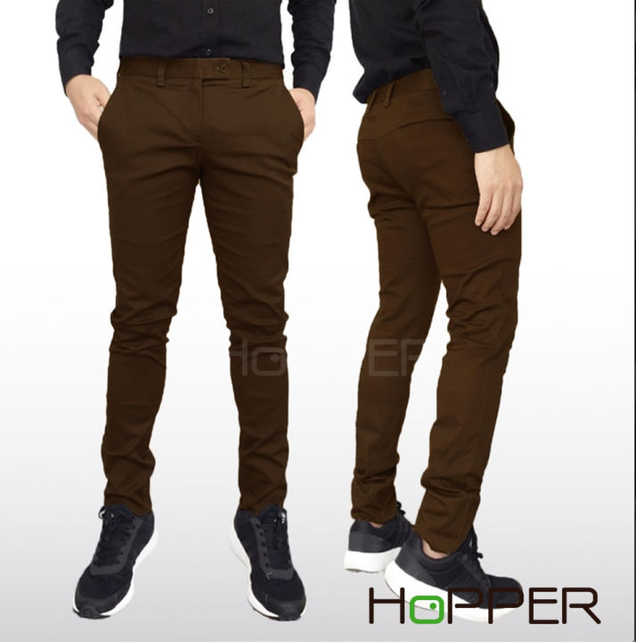กางเกงสแลคขายาว-hopper-progress-เดฟ-ผ้ายืดที่สะโพก-ขา-กางเกงชิโน-กางเกงทำงาน-กางเกงขายาว-กางเกงผู้ชาย