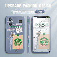 เคสโทรศัพท์เคสมือถือ OPPO Reno7 Z 5G Reno 7Z 5G สำหรับการ์ตูนเด็กหญิงเด็กชาย Starbucks กรอบป้ายโลโก้ของเหลวขอบด้านข้างกล้องปกป้องฝาหลัง