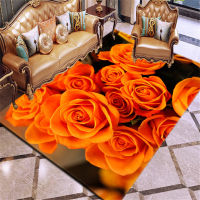 3D Printing Carpet Rose Flower Rug Multicolor Pink Red Wedding Carpet Antislip Living Room Carpet Large Girls Room Mat Home