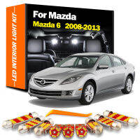 13ชิ้นป้ายทะเบียนรถไฟเก๋ง LED ชุดโคมไฟสำหรับ Mazda 6 Mazda6 MK2 GH 2008 2009 2010 2011 2012หลอดไฟกระเป๋าที่ประตู2013