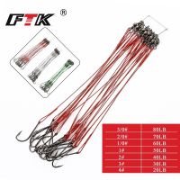 (CIYS outdoor) FTK 20ชิ้น/ล็อต3สี20LB-80LB ป้องกันการกัดสายการประมงเหล็กผู้นำลวดเหล็กที่มีอุปกรณ์ตกปลาหมุน