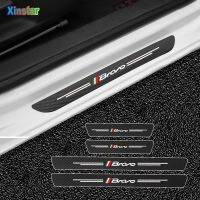 [LWF HOT]☾✔◑ 4pcs Car Protector Door Sill Stickers For Fiat BRAVO