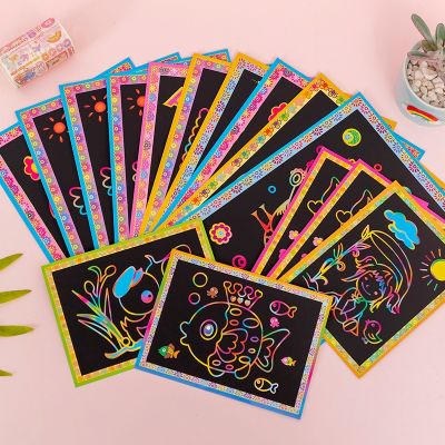 【CW】 5pcs/lot Child Kids Scratch Doodle Painting Cards Early Educational ZLL