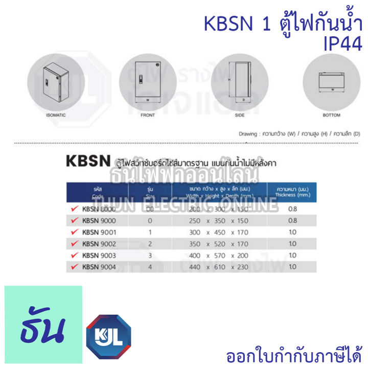 kjl-ตู้ไฟกันน้ำ-ไม่มีหลังคา-kbsn-1-ขนาด-30-x-45-x-17-cm-ip44-ตู้เหล็ก-หนา-คุณภาพดี-ธันไฟฟ้า-thunelectric