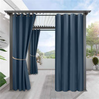 Outdoor Sheer Curtains Patio Garden Gazebos Porch&amp;Beach Drapery Windproof Pergola Curtain Blackout Light Waterproof Curtains