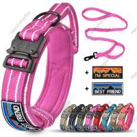 【YF】 Dog Collar Adjustable Thick Training Collars and Leash with handle for Medium /big/ k9 /Large Dogs