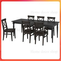 ชุดโต๊ะกินข้าว INGATORP dining table โต๊ะปรับขยายได้ สำหรับ 4-6 ที่นั่ง ขนาด 155/215x87 ซม. มี 2 สี ขาว/ดำ