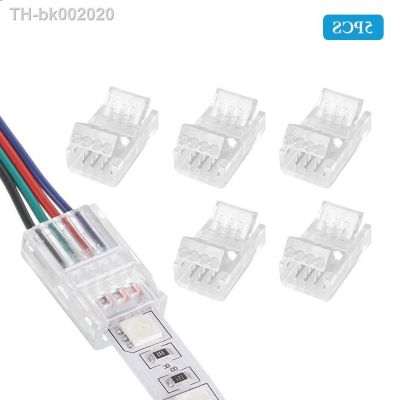 ﹍┋ 5Pcs LED Light Strip Connector 2/3/4pin 8mm 10mm Waterproof Wire Connector For SMD 5050 Single Color Multicolor RGB Tape