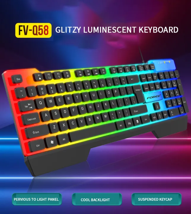 104 key film mechanical keyboard wired computer keyboard game light