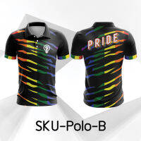 BAYZA เสื้อลายRainbow เสื้อPried เสื้อโปโล คอโปโล  เนื้อผ้าไมโครพลัสหน้าเรียบ B