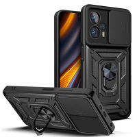 Xiaomi Poco X4 GT Case, WindCase Rugged Armor Protection Case with Slide Camera Cover &amp; Ring Holder Stand for Xiaomi Poco X4 GT
