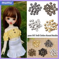 MUMU 20/40pcs น่ารัก สองรู ตุ๊กตาจิ๋ว หัวเข็มขัดสายรัดตุ๊กตา เสื้อผ้าตุ๊กตา DIY ปุ่มโลหะขนาดเล็ก งานฝีมือเย็บเสื้อผ้า