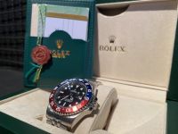 Hi-end Rolex GMT-Master (Pepsi) Vintage 1675 สาย Oystersteel หน้าปัดดำ กรอบน้ำเงินแดง กรอบดำ 38 mm พร้อมกล่องและใบ