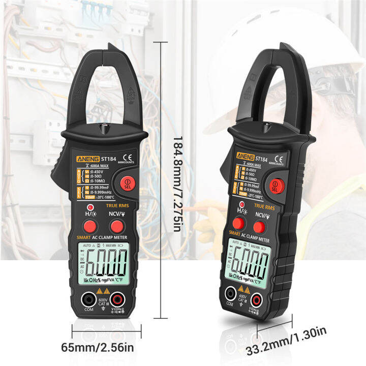 st184-digital-clamp-multimeter-meter-6000-counts-professional-true-rms-acdc-เครื่องทดสอบแรงดันไฟฟ้า-hz-capacitance-ohm