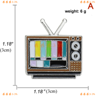???3-3% เข็มกลัดติดปกทีวีแบบวินเทจไม่มีสัญญาณในยุค80เข็มกลัดสายรุ้งหลากสีป้ายเครื่องประดับแฟชั่นที่กำหนดเองของขวัญที่ระลึก