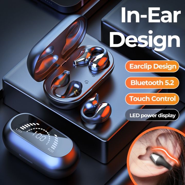 orange-home-earphone-cover-tws-หูฟังไร้สายบลูทูธ5-2หูฟังคอนดักชัน-earclip-ออกแบบ-touch-control-led-หูฟังหูฟังออกกำลัง