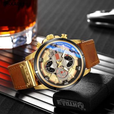 Ou Shi new men sports watch luminous multi-functional waterproof fashion big dial quartz straps