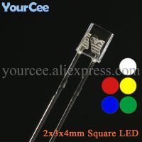 ♚☜ 20pcs Square 2x3x4mm Ultra Bright LED Transparent Light Emitting Diode Lamp 2x3x4mm Blue Red Emerald-green Yellow White Diodes