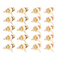 20Pcs Gold Plated RCA Terminal Jack Plug Female Socket Chassis Panel Connector for Amplifier Speaker