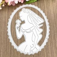 Metal Cutting Dies Oval Frame Bride Card Die Cutter Stencil DIY Scrapbook Paper Photo Craft Template Dies