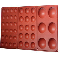 Jiam ?Ready Stock Round Shape Cake Mold Brown Half Ball Sphere Silicone Chocolate Dessert Mould