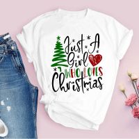 Teesผู้หญิงพิมพ์สาว Love Tree Letter Holiday 90S Merry Christmas เสื้อผ้าสุภาพสตรีเสื้อเสื้อผ้าหญิงเสื้อ กราฟิกเสื้อย161