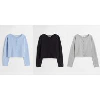 利 H&amp;M เสื้อคาดิแกนเด็กผู้หญิง (เด็กโต) Knitted Cotton Cardigan มีให้เลือก 3 สี