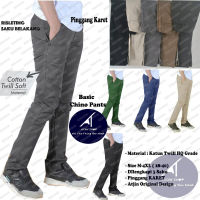 Atjin Original- Celana Panjang Chino Pria Basic Katun Stretch Lembut Murah Kualitas Premium Hitam -Biru-Hijau-Krem-Mocha-Abu Standar dan Jumbo