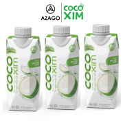 Combo 03 Hộp nước dừa Xiêm Xanh Cocoxim Active 100% nguyên chất dừa tươi