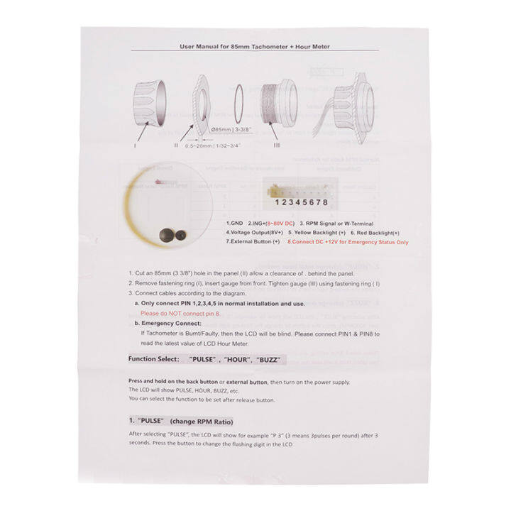 85มิลลิเมตร3000รอบต่อนาที-t-achometer-เครื่องยนต์-tacho-วัดที่มีจอแอลซีดีชั่วโมงเมตรสำหรับเรือทะเล