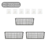 3pcs Space Saving Durable Kitchen Easy Install For Storage Punch Free Bedroom Heavy Duty Bathroom Office Wrought Iron Wall Mounted Hanging Basket