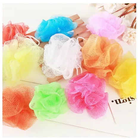 Body Bath Ball Scrub Strap Exfoliate Puff Sponge Loofah Flower Lace ...