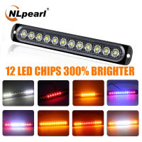 NLpearl 1PCS 12V 24V 12LED คำเตือนไฟสำหรับรถบรรทุกรถพ่วงด้านข้าง Marker Light Multicolor ฉุกเฉินไฟชนิด Beacon Flash Strobe เปิดแถบแสง