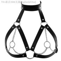 【CW】✧✒☜  Female Punk Harness Faux Leather Hollow Out for