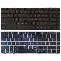 US laptop Keyboard For HP 8470B 8470P 8470 8460 8460p 8460w 6460 6460b 6470 silver/black frame With pointing stick