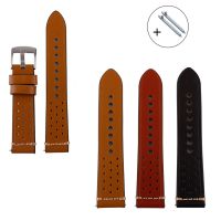 ✴◕▨ Hand Made Retro Genuine Leather Watch Band 18mm 20mm 22mm 24mm Hand-Stitched Perforated Calfskin Watch Strap Bracelet