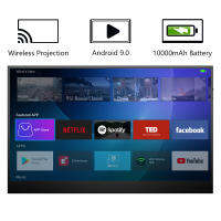 จอภาพแบบพกพาแอนดรอยด์ทีวีไร้สาย Wi-Fi 5G AirPlay Miracast DLNA ในตัวสนับสนุน Android IOS วินโดวส์ใช้ได้กับโทรศัพท์แล็ปท็อปสวิตช์ XBOX PS4/5สำหรับเกมเรียนภาพยนตร์งาน