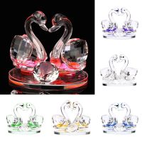 Cute Swan Crystal Figurines Glass Ornament Collection Diamond Swan Animal Paperweight Table Craft Wedding Home Decor Gifts