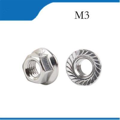 Free shipping 50pcs/Lot Metric Thread DIN6923 M3 304 Stainless Steel Hex Flange Nut Hexagon Nut With Flange m3 nutnuts