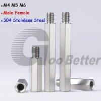 304 Stainless Steel Pria Wanita Standoff Board Stud Hexagon Ulung Tiang PCB Kolom Motherboard Spacer Baut Sekrup M4 M5 M6