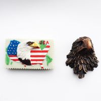 ■♤✘ Creative Magnetic Fridge Magnet American Flag Bald Eagle Map Travel Memorial Handmade Painted Decorative Crafts