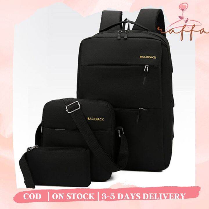 RAFFA New 2023 Korean Canvas 3in1 Backpack bag Set of Backpack Knapsack