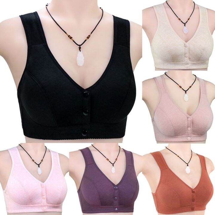 m-4xl-women-front-button-bra-without-padding-push-up-full-bra-plus-size-cotton-women-underwear-wireless-underwear-large-bralette