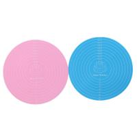 QianXing Shop Multifunctional Baking Mat Round 12-inch Silicone Flower Table Mat Placemat Baking