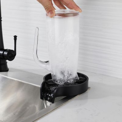 [HOT LZLIOGWOHIOWO 537] บาร์แก้ว Rinser อัตโนมัติถ้วยกาแฟนมชาเหยือกอ่างล้างจานสเปรย์แรงดันสูงซักผ้าครัวเครื่องซักผ้าเครื่องมือแกดเจ็ตสีดำ