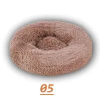 Anti Anxiety Pet Donuts Sleeping Marshmallow Cat Bed Fluffy Soft Long Plush Round Cozy Luxury Bed for Cats House Dog Dropshiping