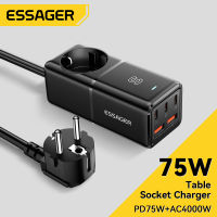 Essager 75W GaN เครื่องชาร์จตั้งโต๊ะชาร์จเร็ว65W USB Type C สถานีชาร์จแบบรวดเร็วสำหรับ MacBook iPhone Xiaomi iPad แล็ปท็อปซัมซุง