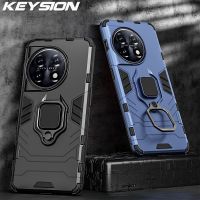 KEYSION Shockproof Armor Case for Oneplus 11 5G 11R 10R 150W Metal Ring Stand Phone Cover for One Plus Ace 2 5G 1+ Ace Racing Phone Cases