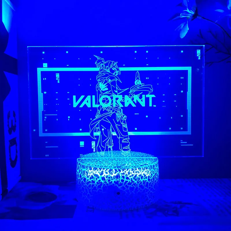 SUPIA Valorant 3D Crystal Figure - Agent Jett - RGBW 16 Colorful LED  Lighting Stand with Laser Engraved Crystal Figure. Valorant Gift, Gaming