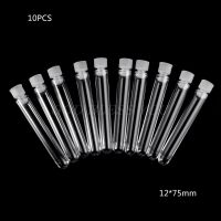 【CW】▪○❣  10Pcs Plastic Test Tube With Cap 12x75mm U-shaped Bottom Transparent Lab Supplies Drop Shipping